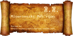 Miserovszki Márton névjegykártya